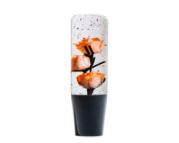 Peach Orange Clear Roses Shift Knob