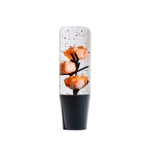 Peach Orange Clear Roses Shift Knob