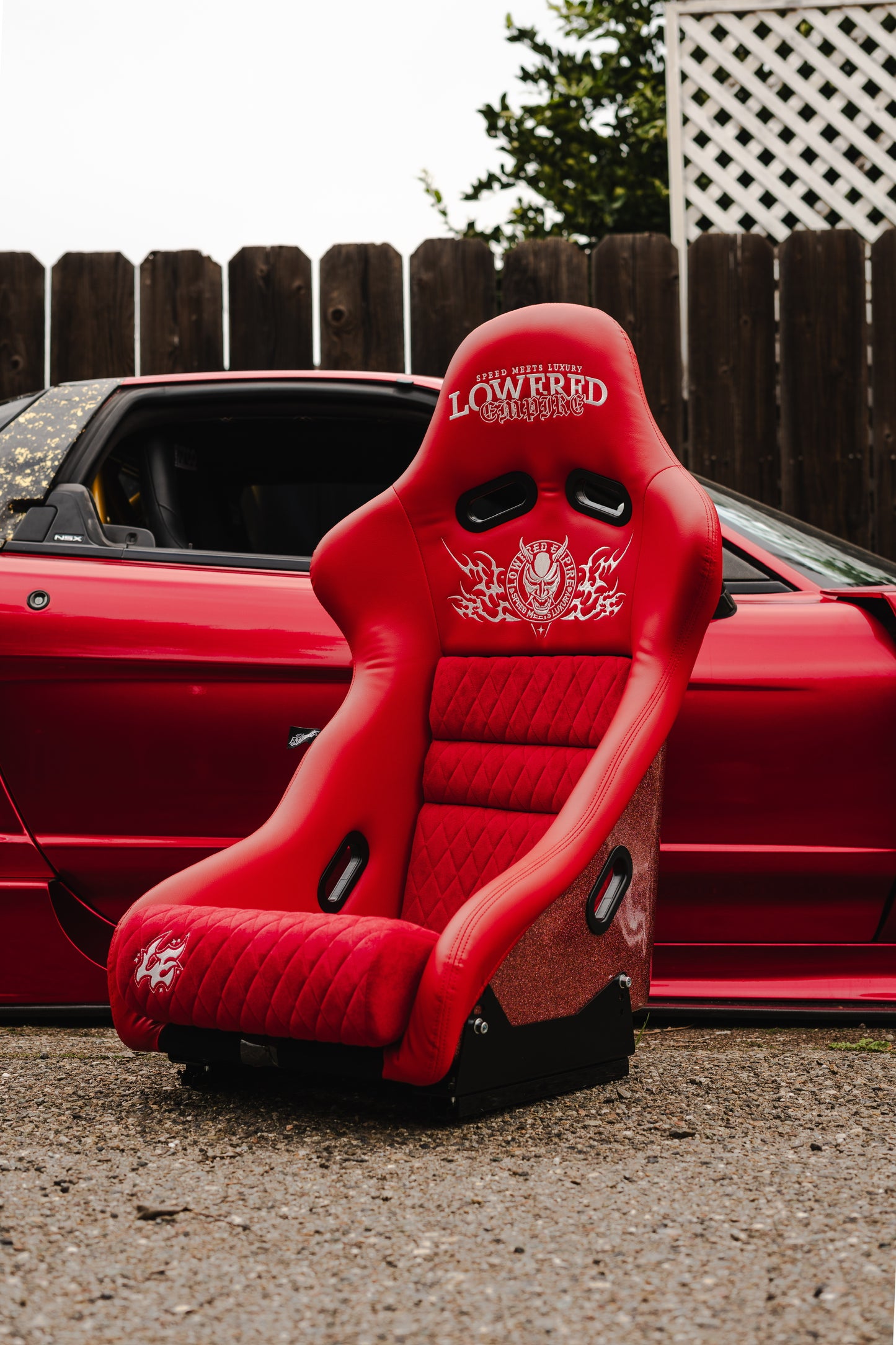 Cyber Collection Red Racing Seat – Metallic Sparkle Shell | Performance Bucket Seat
