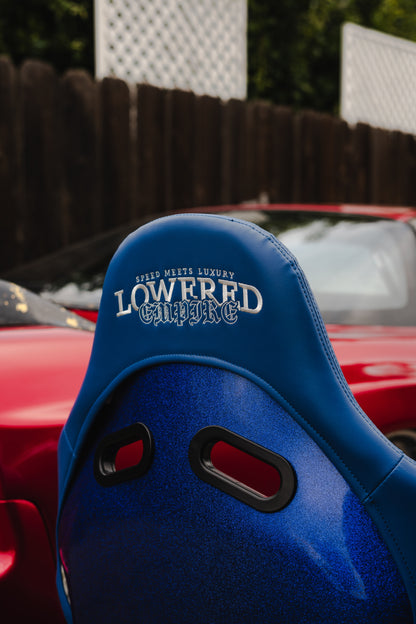 Cyber Blue Racing Seat – Sparkle Gloss Shell | JDM Bucket Seat by Lowered Empire