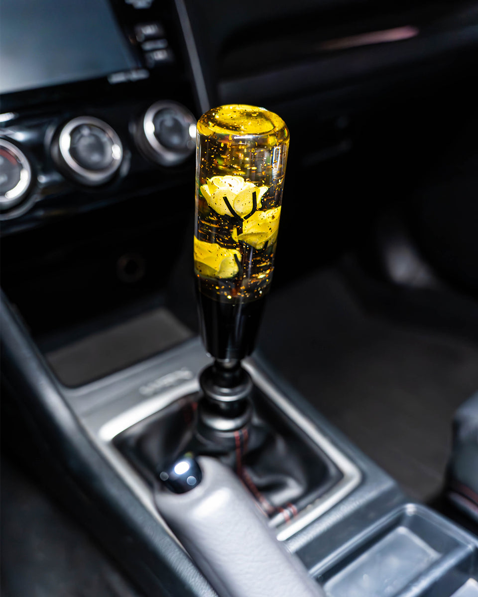 Yellow Clear Roses Shift Knob