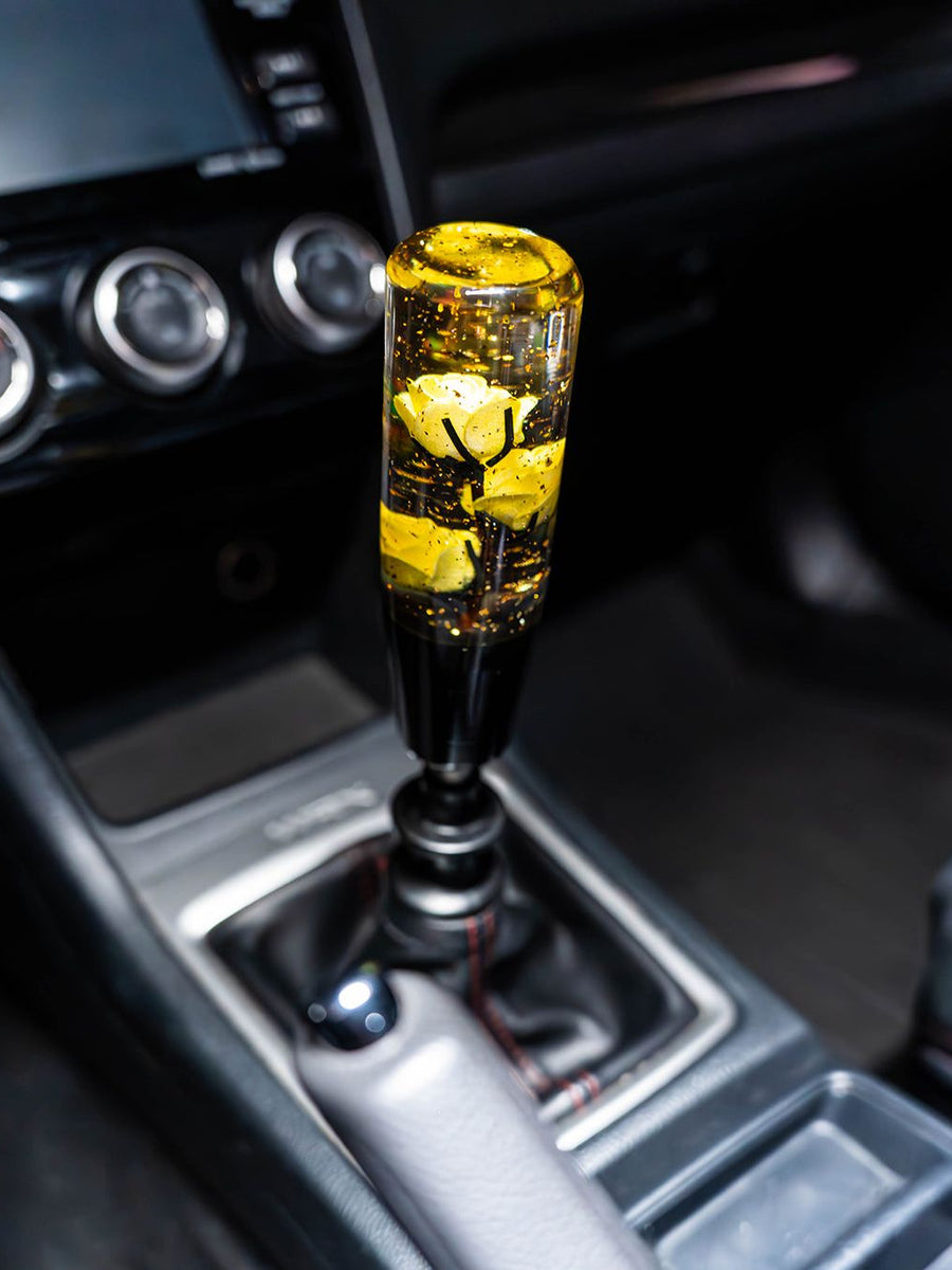 Yellow Clear Roses Shift Knob