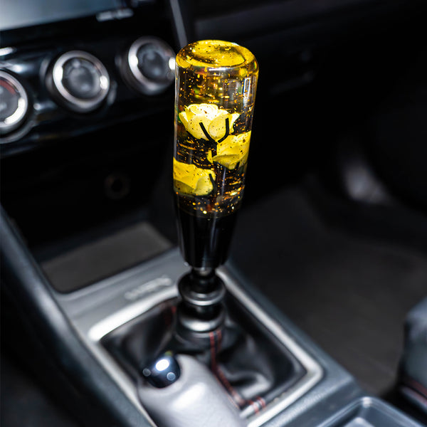 Yellow Clear Roses Shift Knob