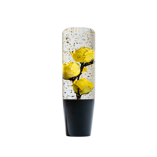 Yellow Clear Roses Shift Knob