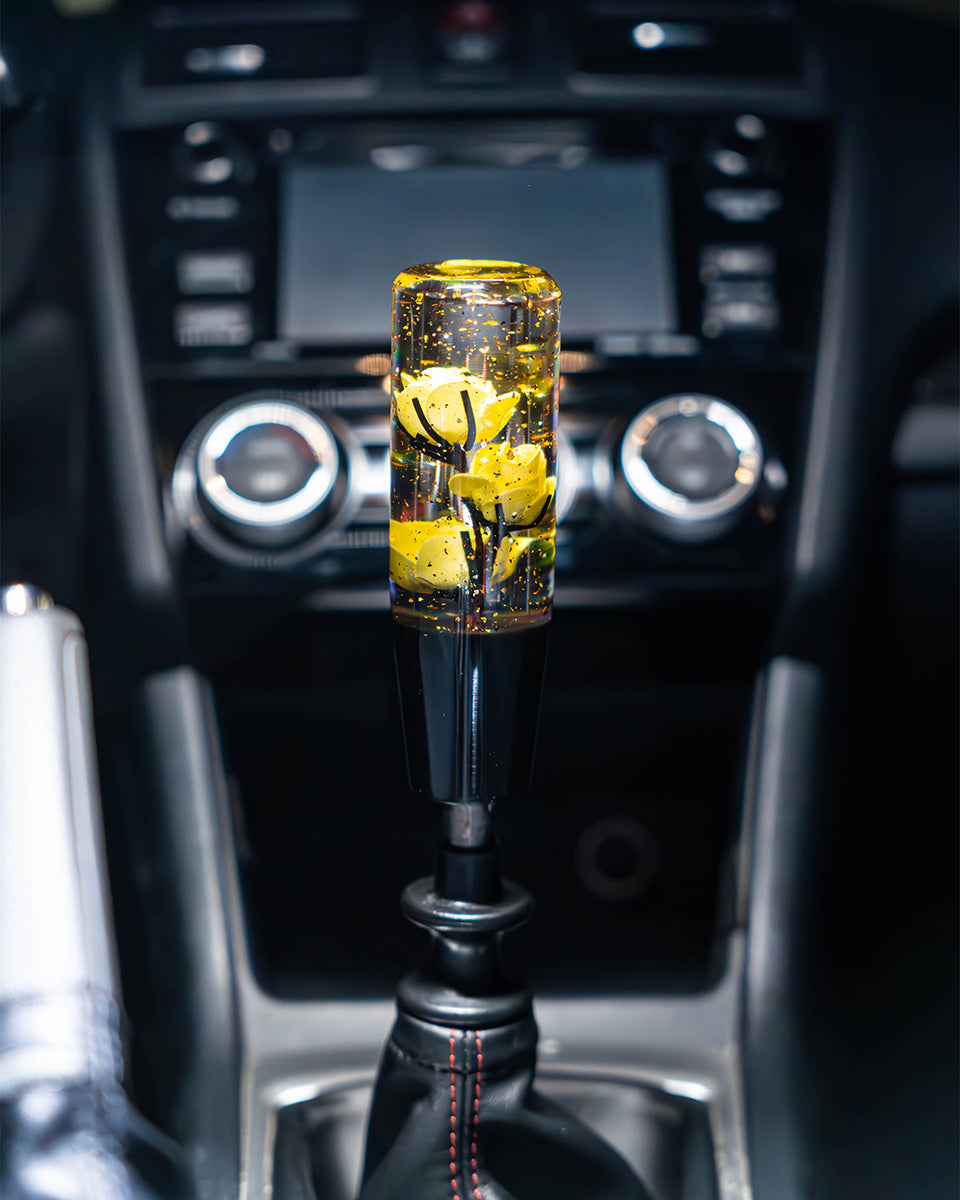 Yellow Clear Roses Shift Knob