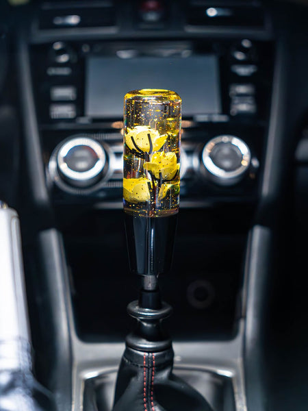 Yellow Clear Roses Shift Knob
