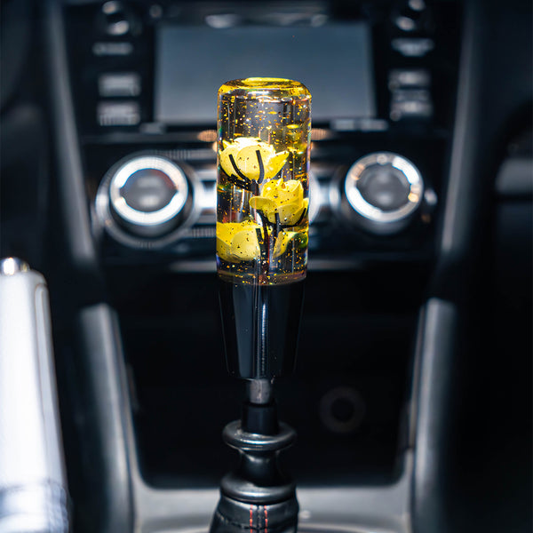 Yellow Clear Roses Shift Knob