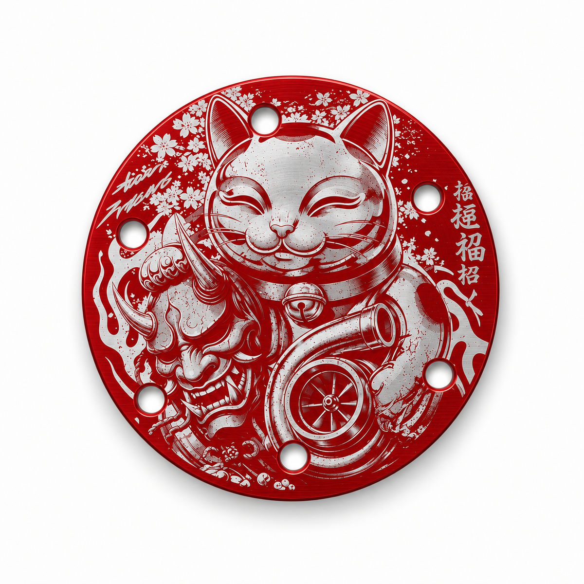 Maneki Neko Turbo Universal Etched Horn Delete Plate