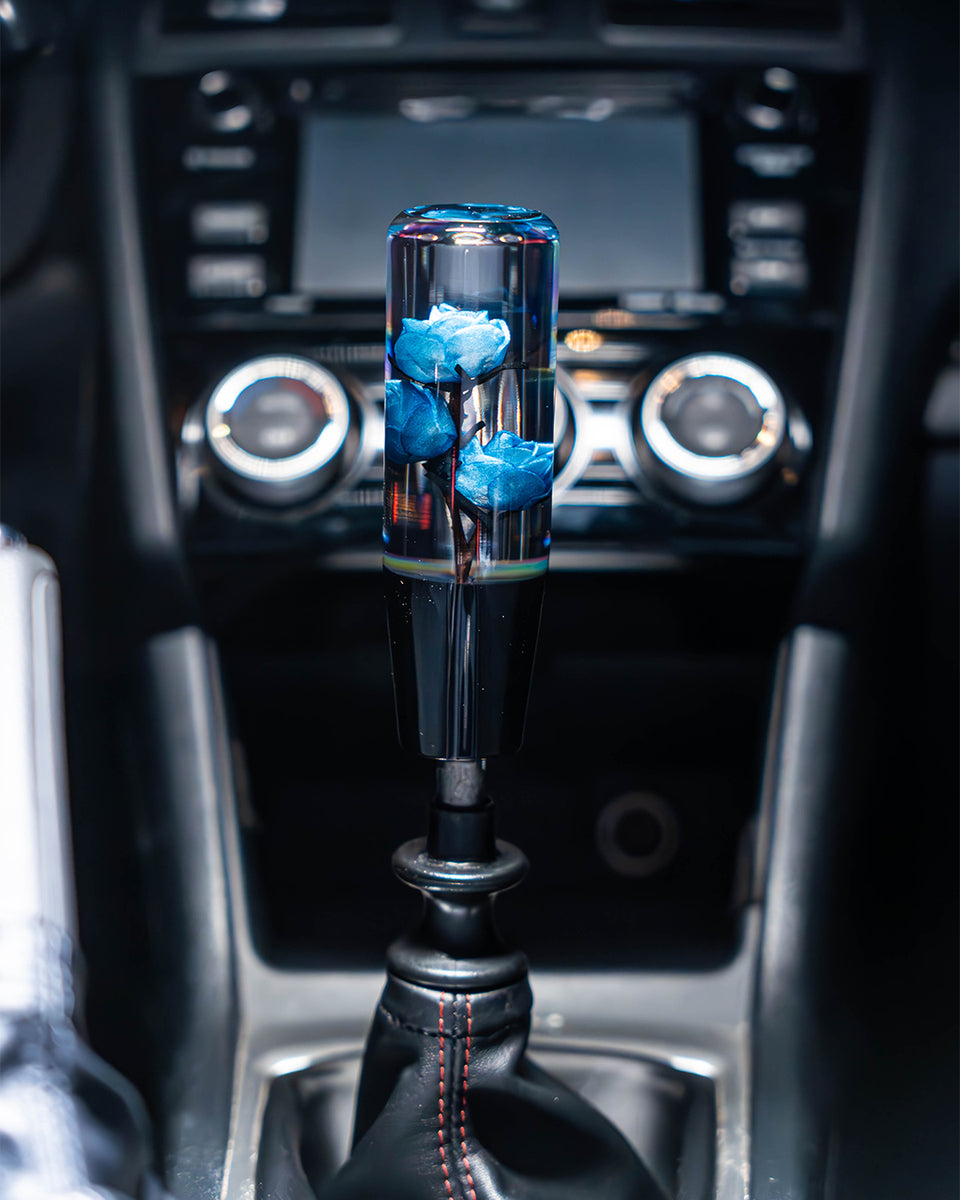 Blue Clear Roses Shift Knob