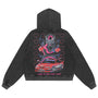 Valentines Fast Lane Vibes: Acid Wash Graphic Hoodie