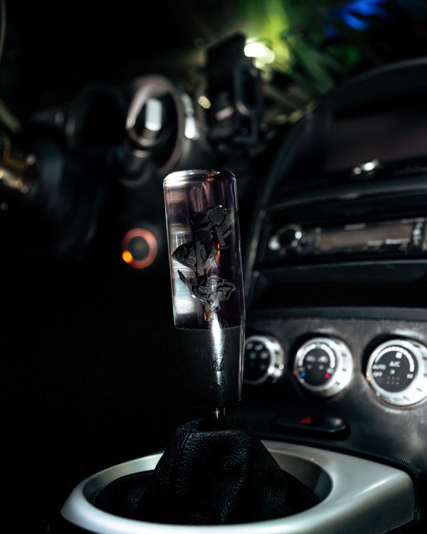 Clear Death Black Roses Flower Shift Knob | Universal Manual Car Shifter