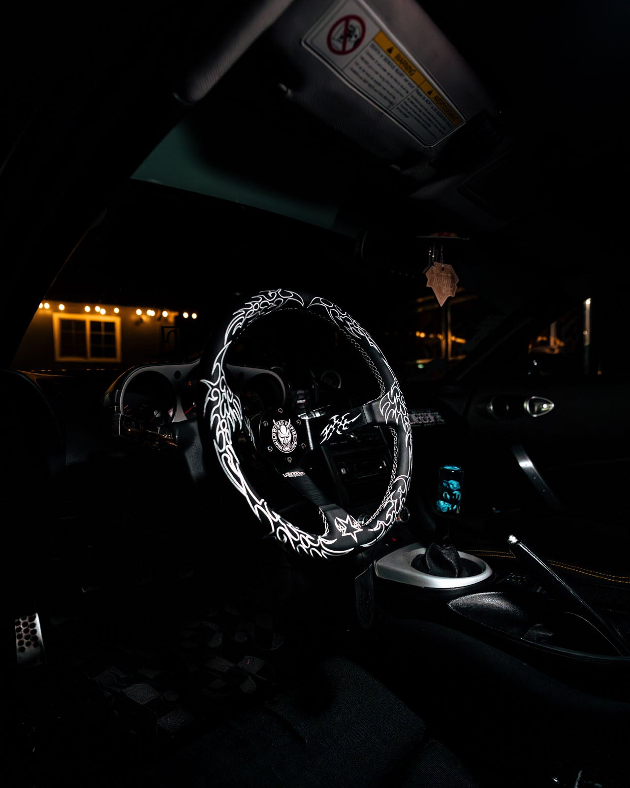 White Cybersigilism Street CS-1 Steering Wheel 350mm I Deep Dish Style- Lowered Empire
