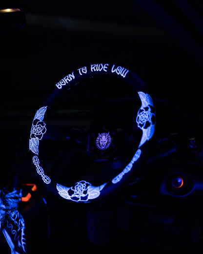 White Killer Roses KR-2 Steering Wheel 350mm- Lowered Empire