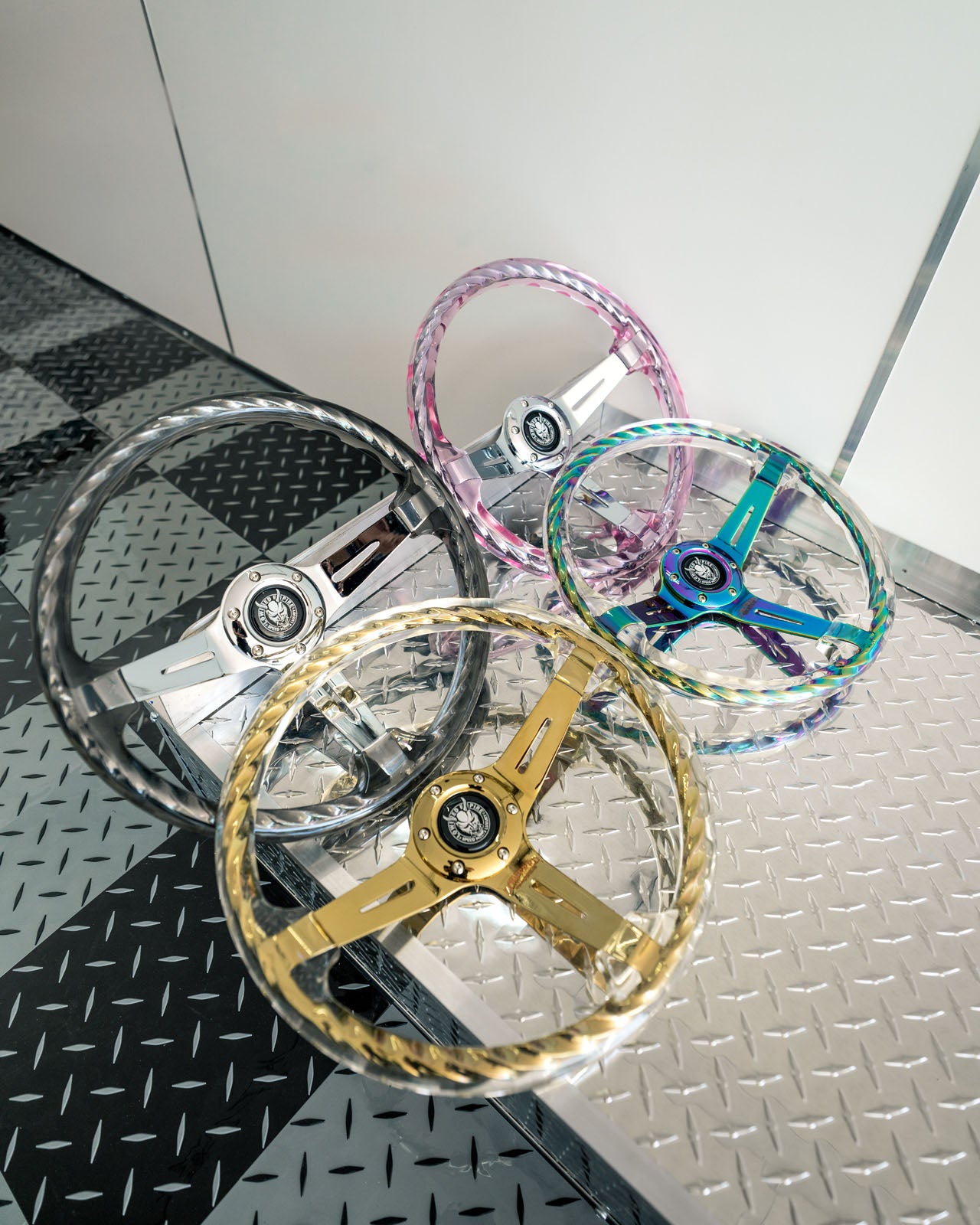 Pink Rider Rakkī JDM DR-1 Steering Wheel 350mm - Lowered Empire