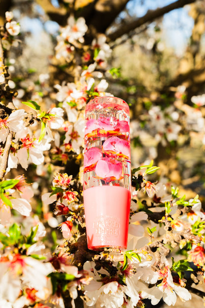 Pink Flaked Azalea Flower Shift Knob 6” | Universal Manual Car Shifter