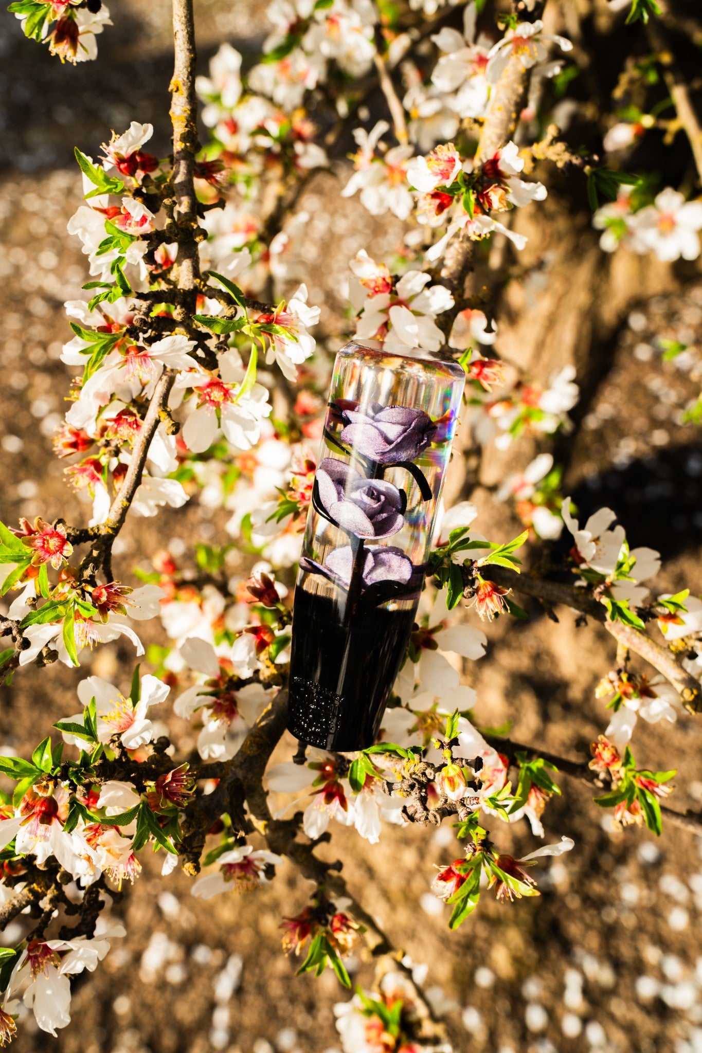 Clear Deadly Purple Roses Flower Shift Knob | Universal Manual Car Shifter