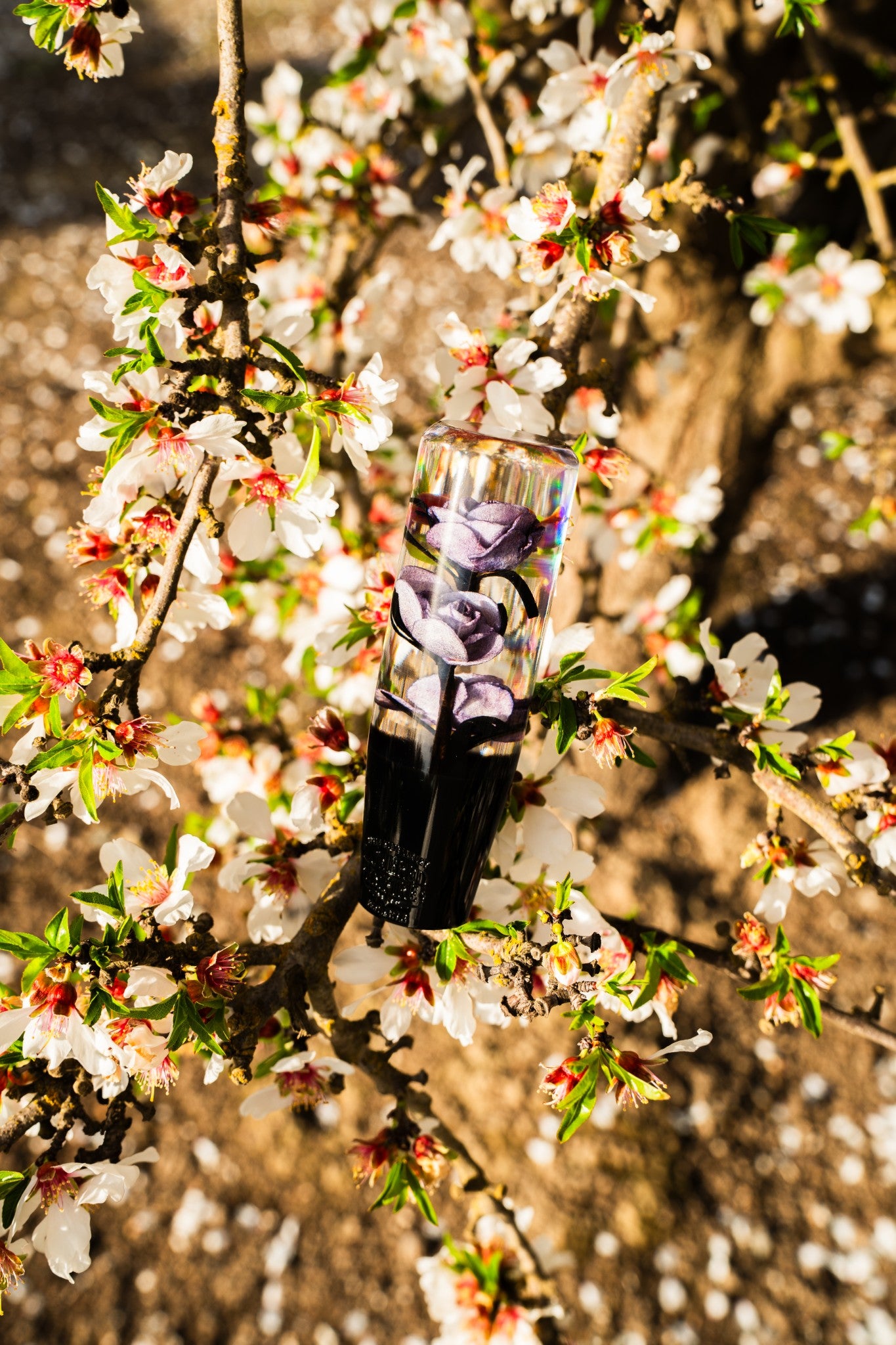 Clear Deadly Purple Roses Flower Shift Knob | Universal Manual Car Shifter