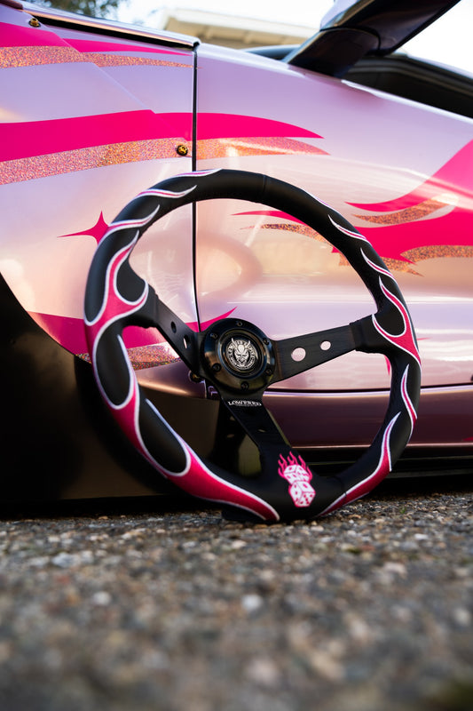 Pink Hellfire Steering Wheel 350mm Lowered Empire