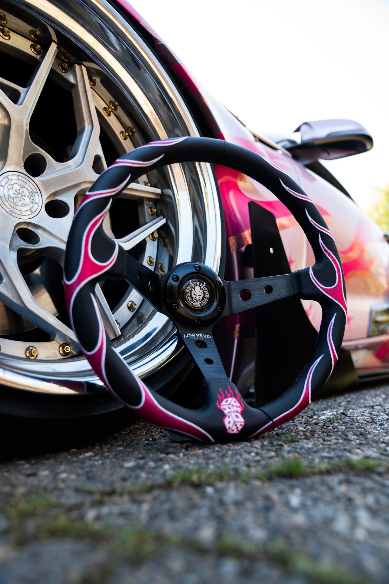 Pink Hellfire Steering Wheel 350mm Lowered Empire
