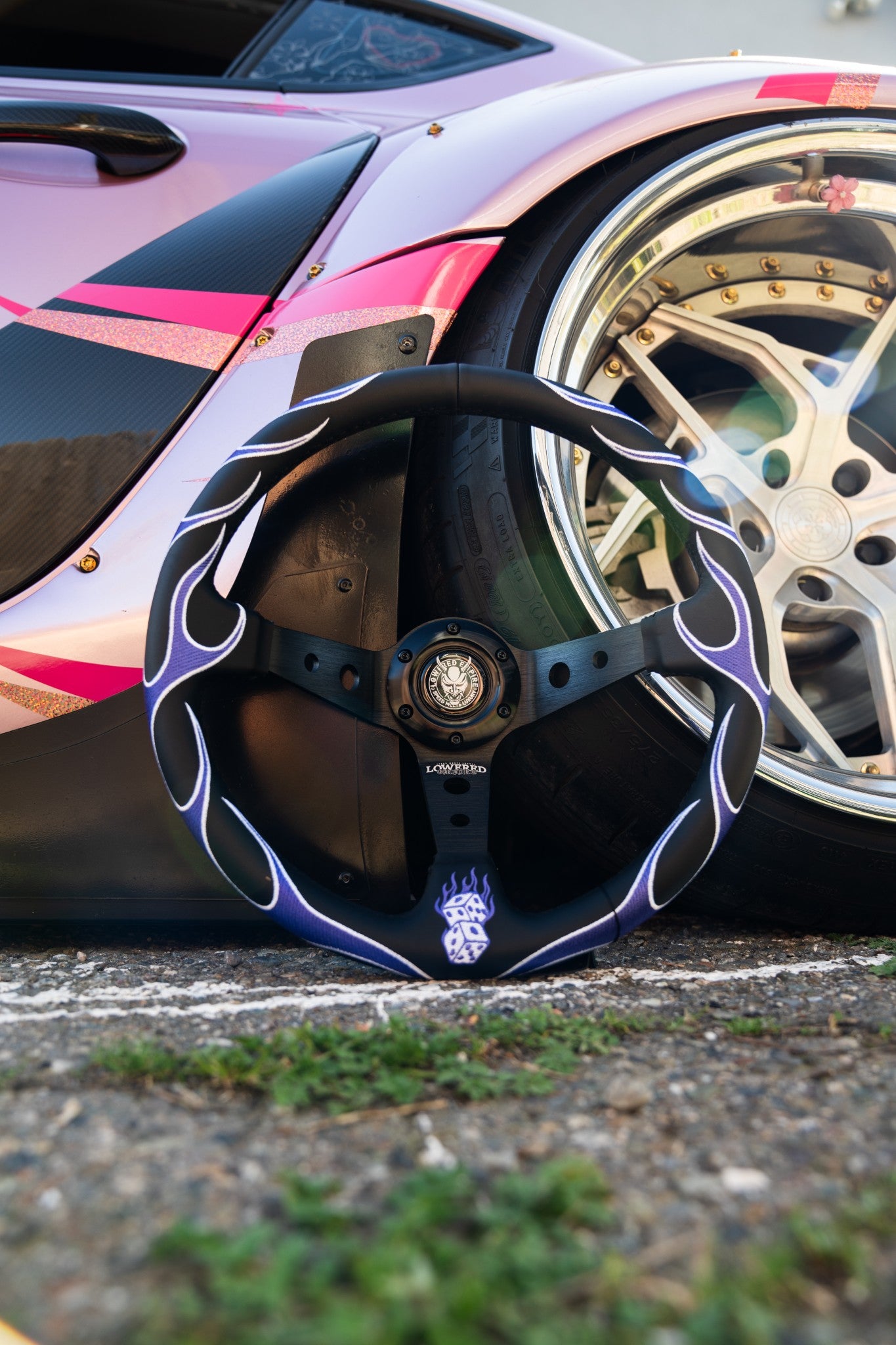 Purple Hellfire Steering Wheel 350mm Lowered Empire