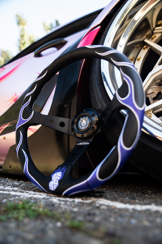Purple Hellfire Steering Wheel 350mm Lowered Empire