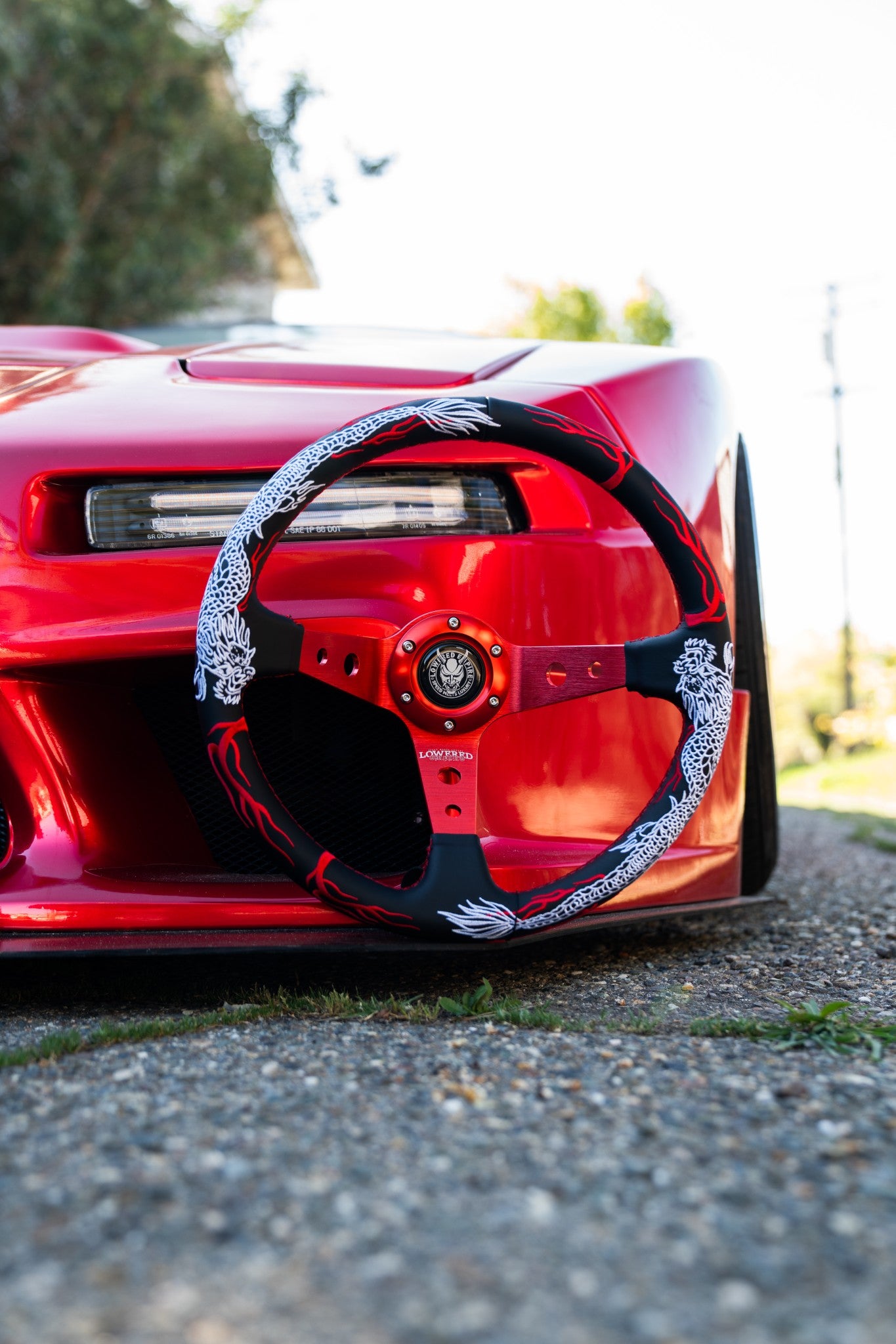 Red Dragon's Breath DB-3 Steering Wheel 350mm- Lowered Empire