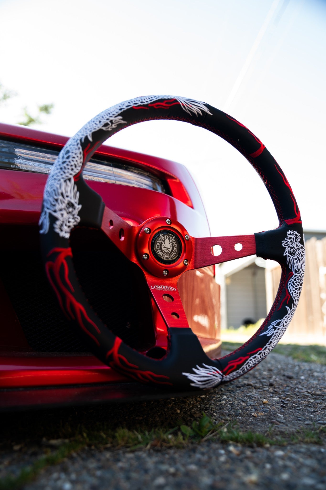 Red Dragon's Breath DB-3 Steering Wheel 350mm- Lowered Empire