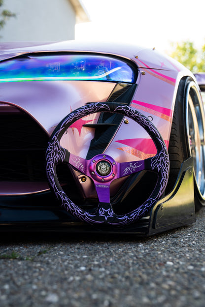 Purple Cybersigilism Street CS-2 Steering Wheel 350mm- Lowered Empire