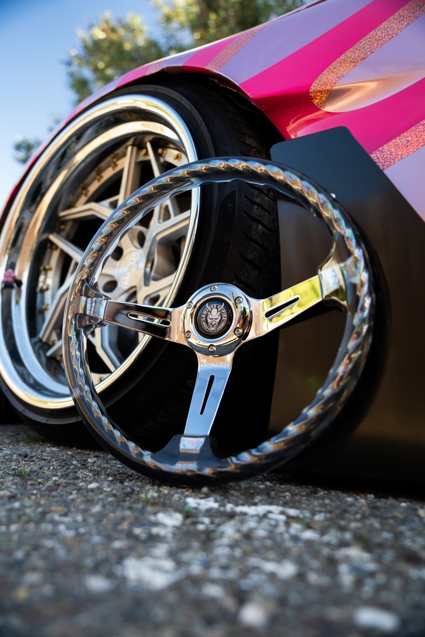 STATUS cleanculture コラボ ステアリング　jdm usdm Black Rider Rakkī JDM DR-1 Steering Wheel 350mm - Lowered Empire