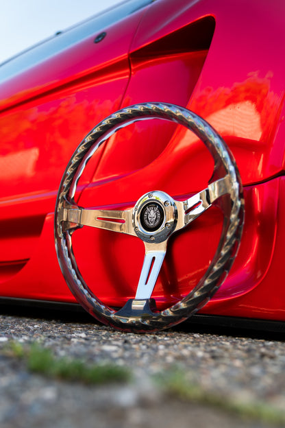 Black Rider Rakkī JDM DR-1 Steering Wheel 350mm - Lowered Empire