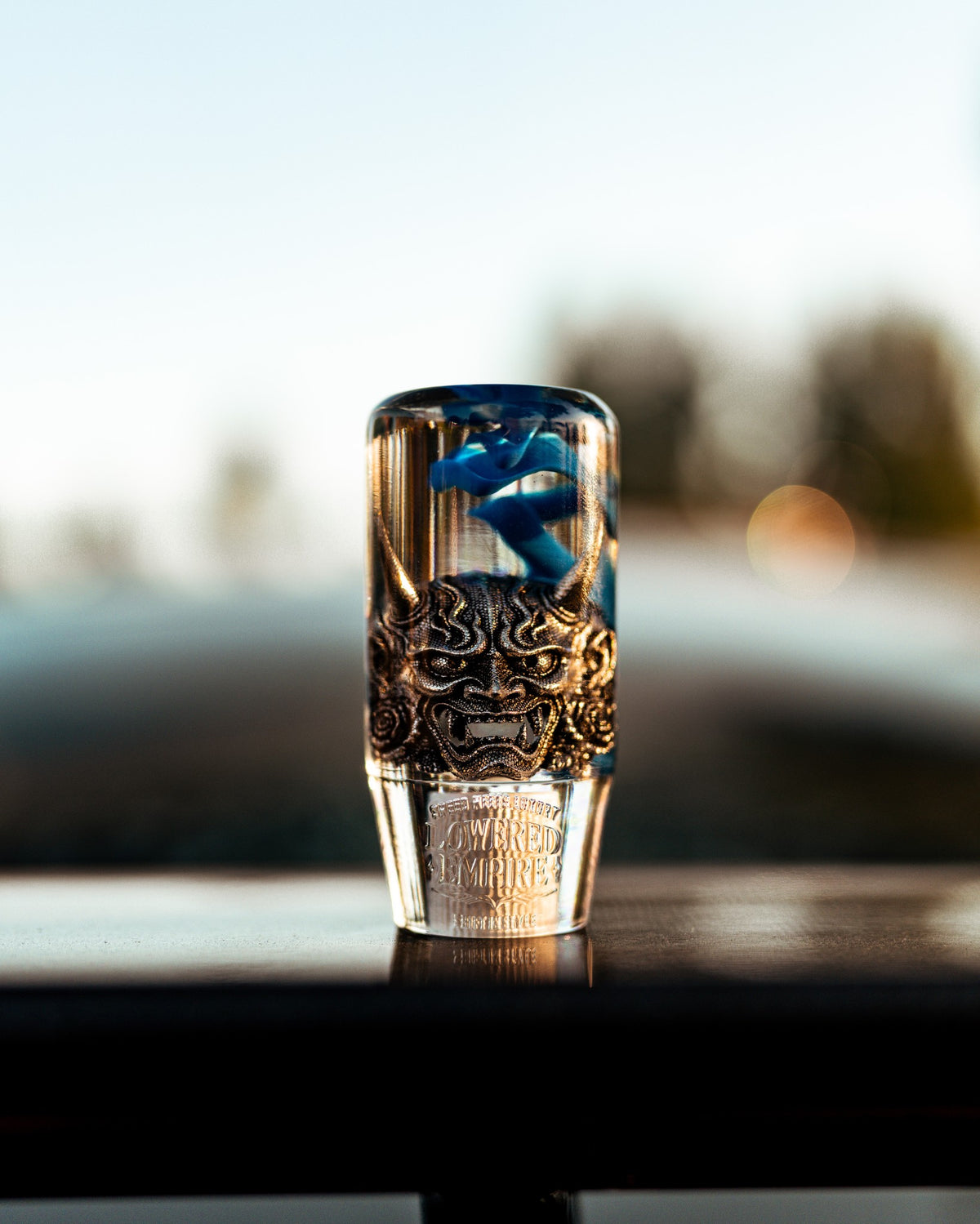 Blue Hannya Ink Shift Knob
