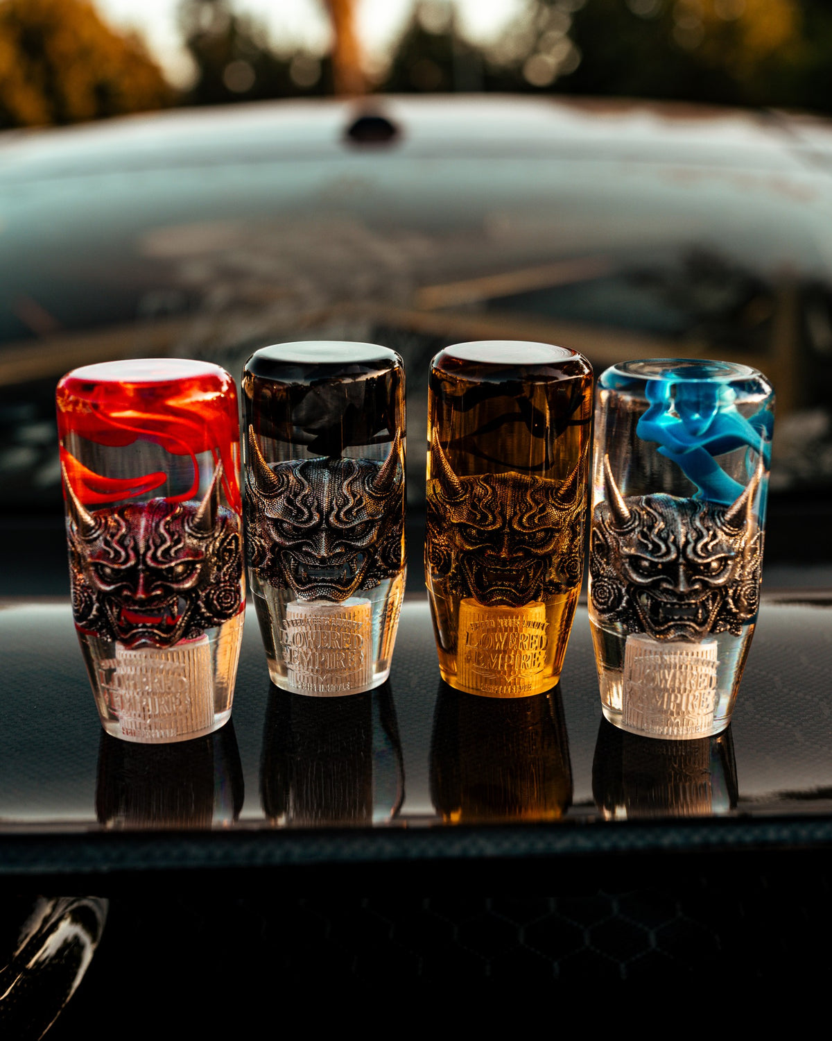 Four Hannya Ink shift knobs group photo