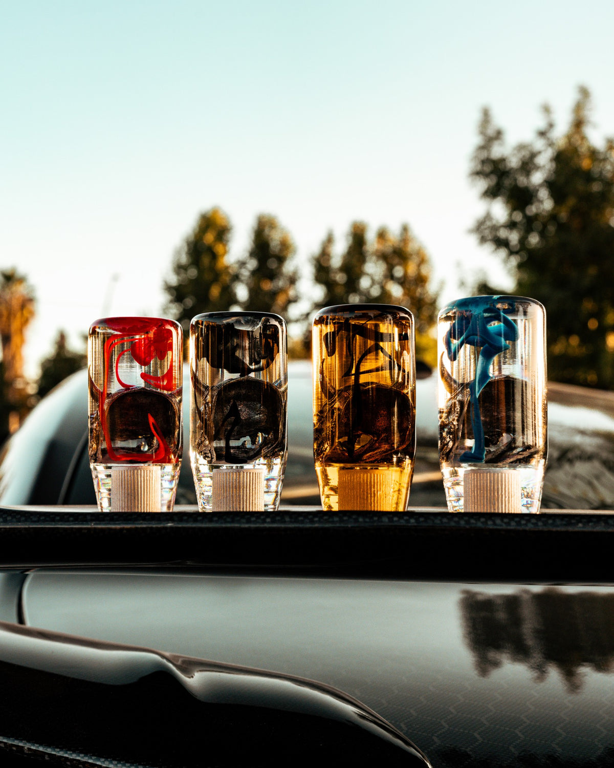Four Hannya Ink shift knobs group photo