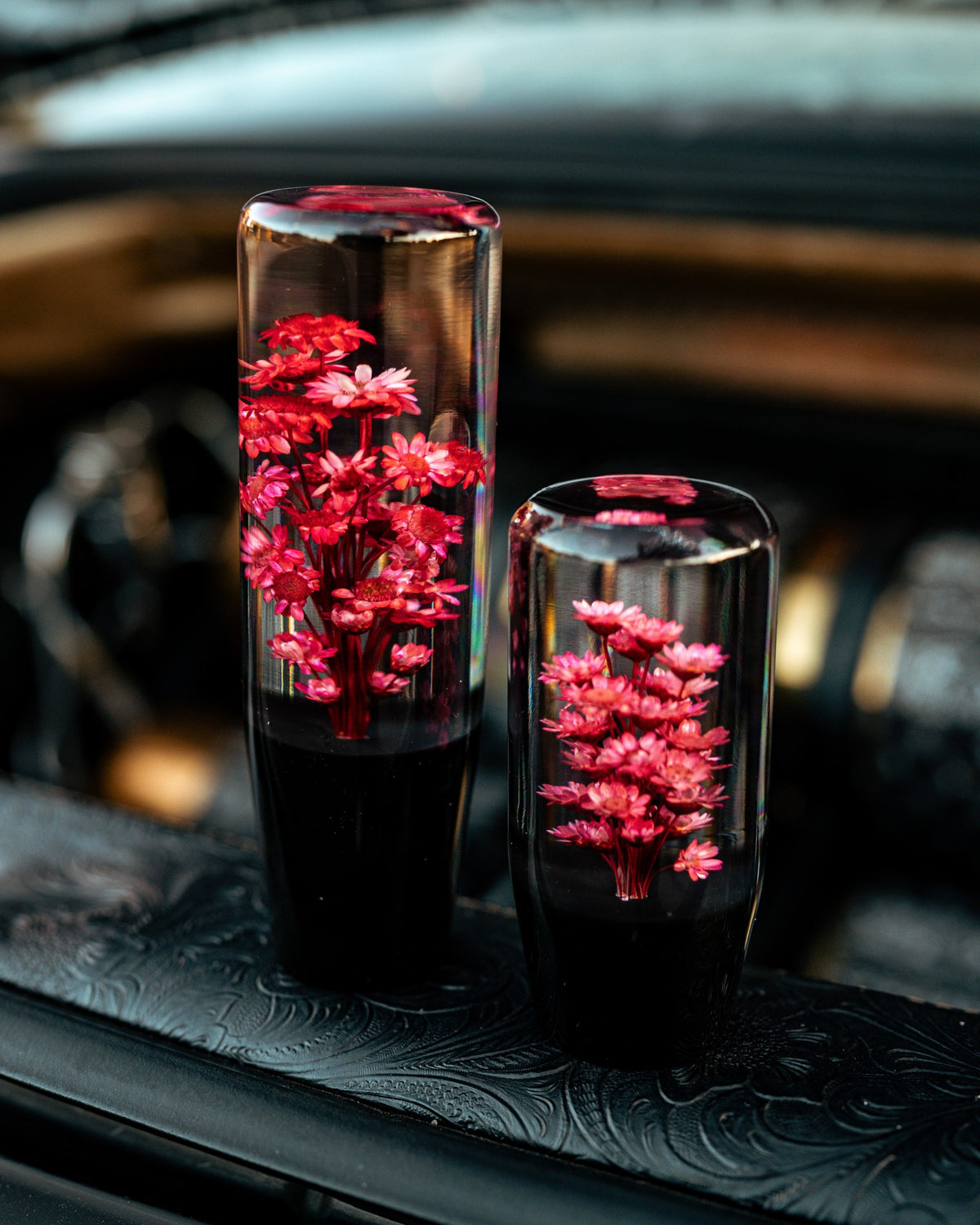Clear Sakura Flower Shift Knob | Universal Manual Car Shifter