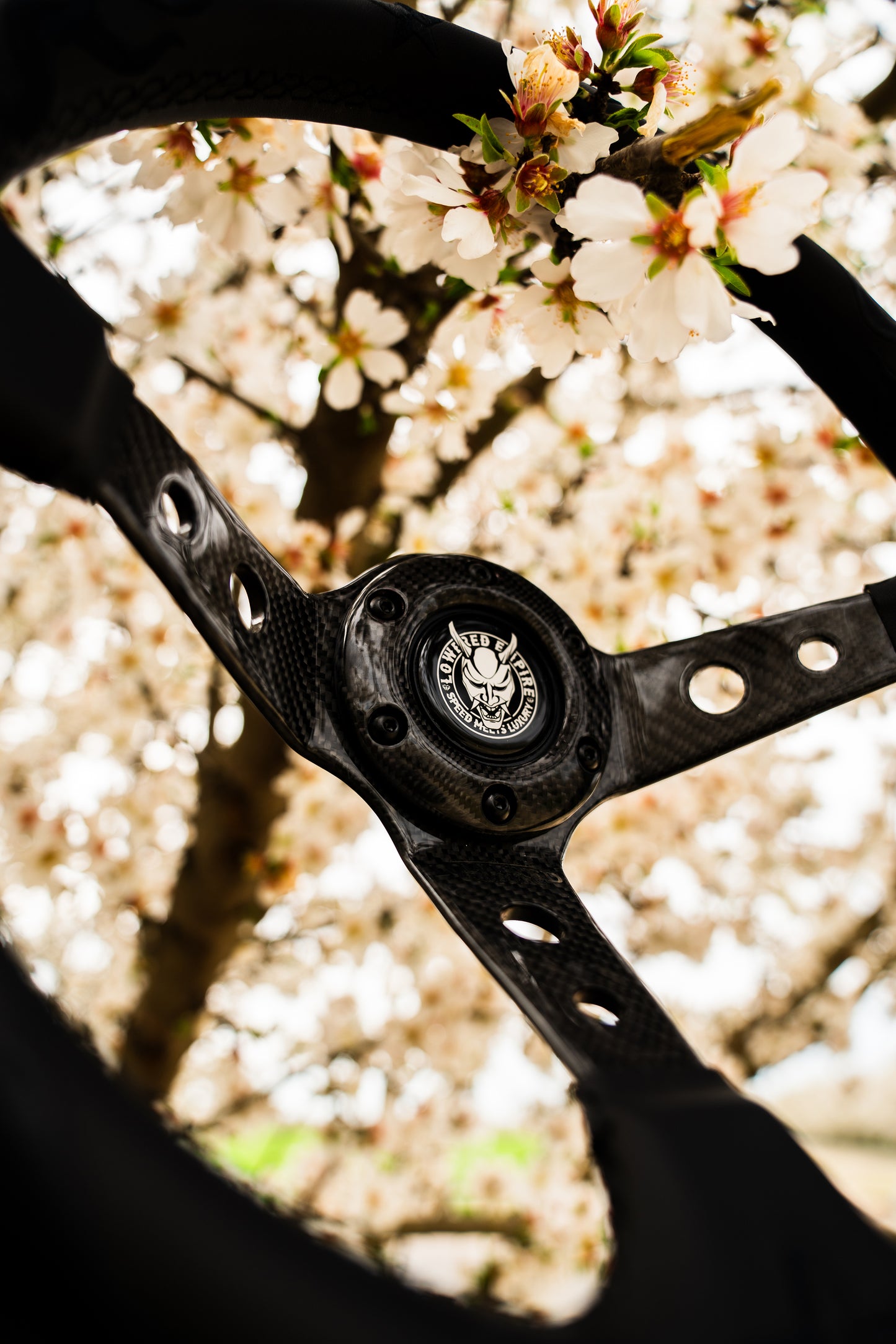 Black Reaper Carbon Fiber Steering Wheel 350mm- Lowered Empire