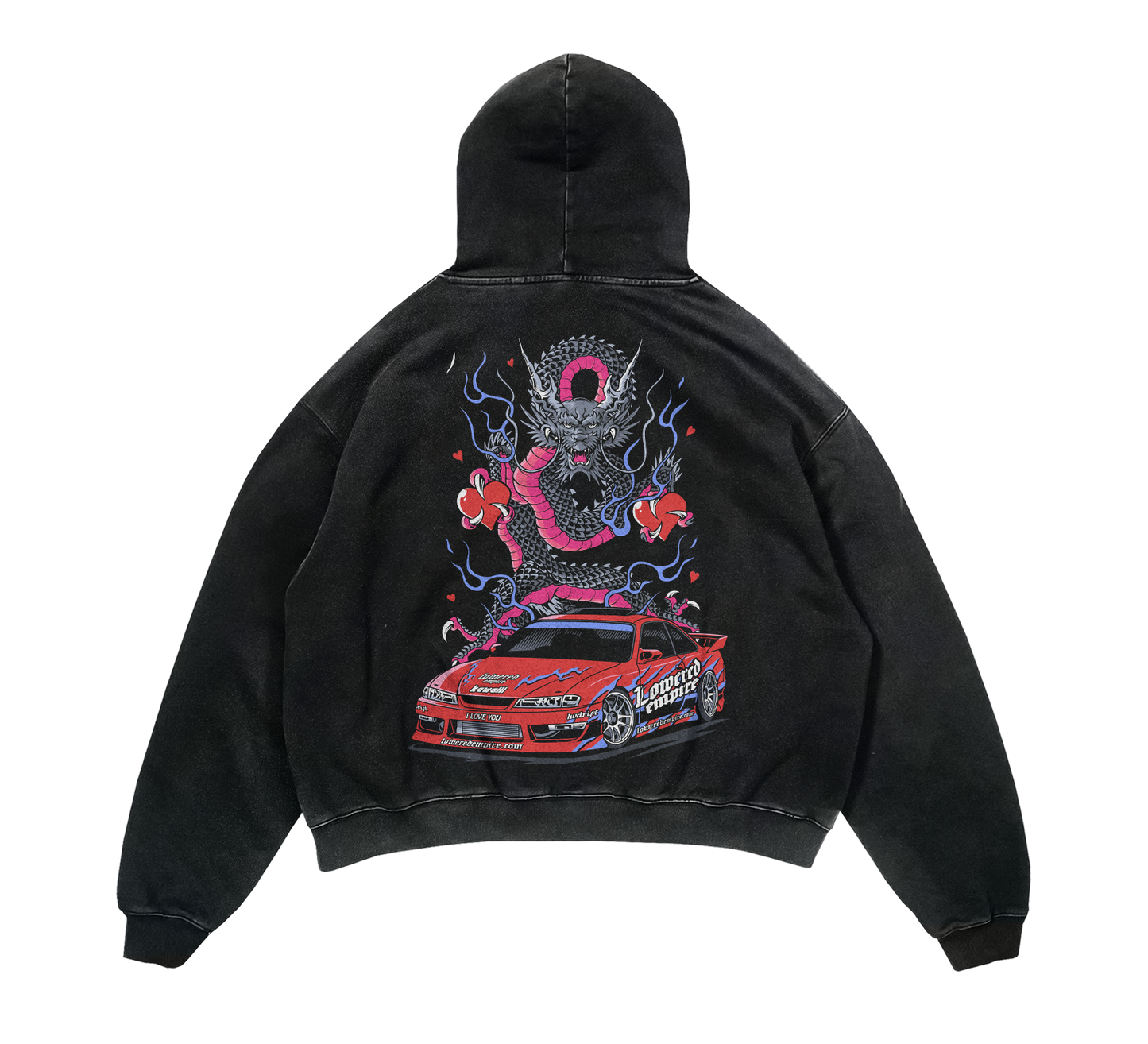Valentines Fast Lane Vibes: Acid Wash Graphic Hoodie