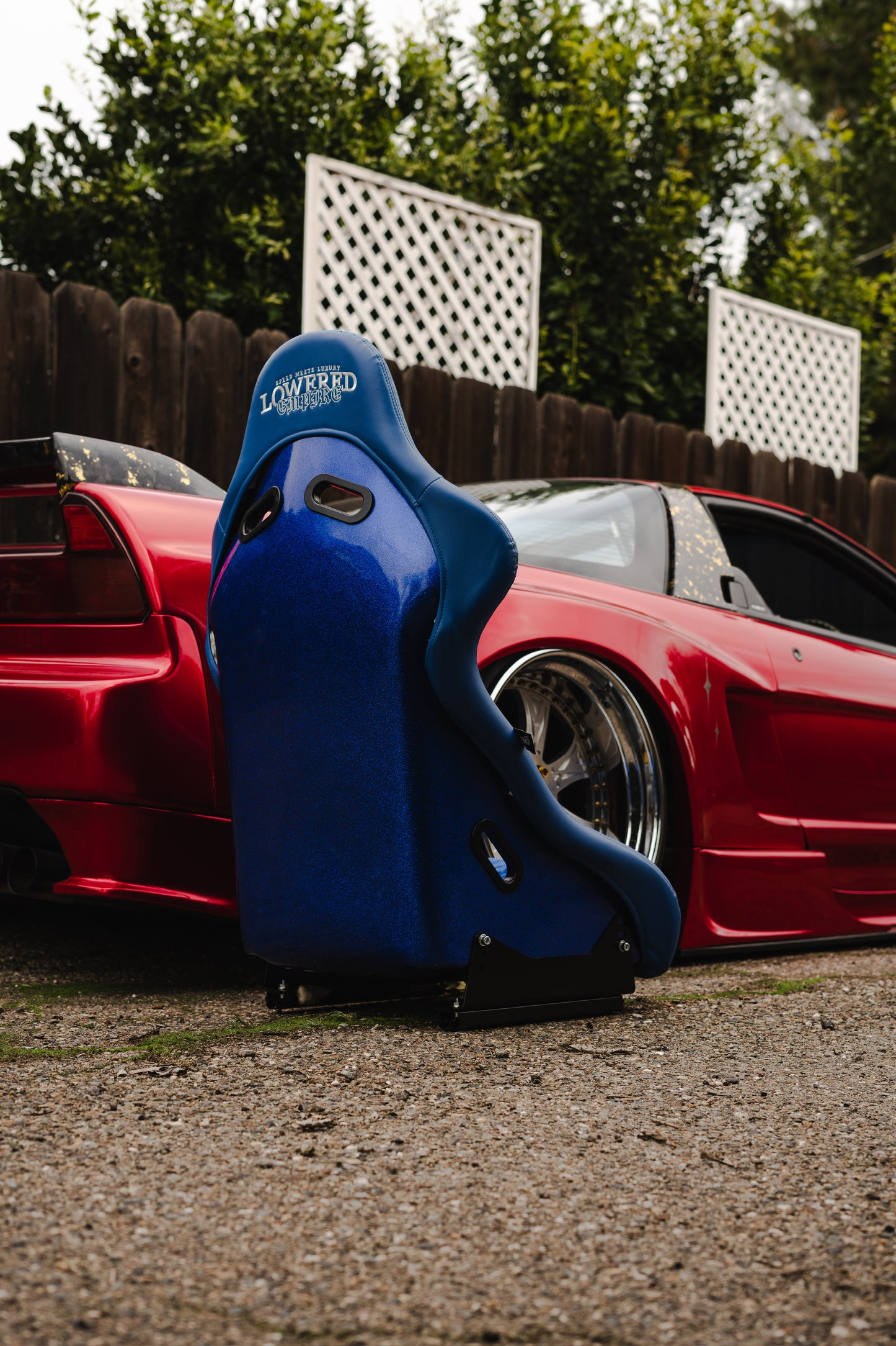 Cyber Blue Racing Seat – Sparkle Gloss Shell | JDM Bucket Seat by Lowered Empire