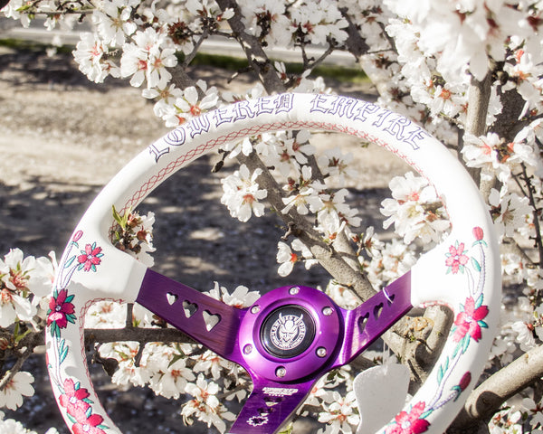 Purple Bracket Sakuras In the Sky Steering Wheel