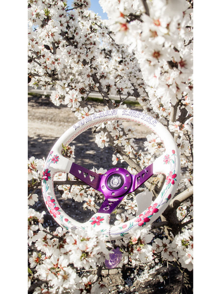 Purple Bracket Sakuras In the Sky Steering Wheel