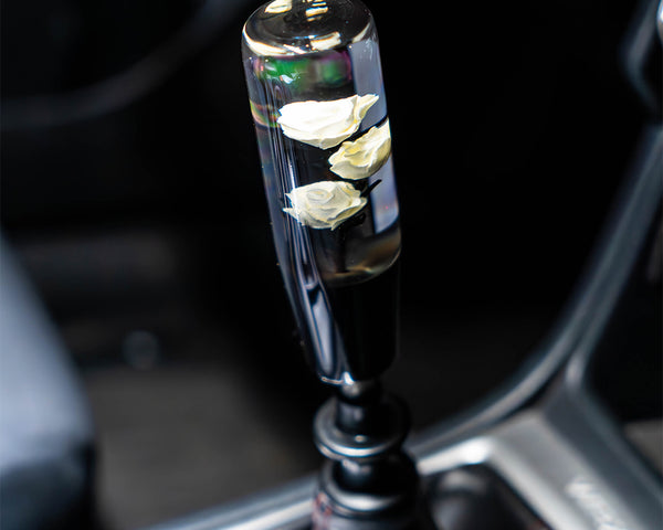 Killer White Roses Clear Roses Shift Knob