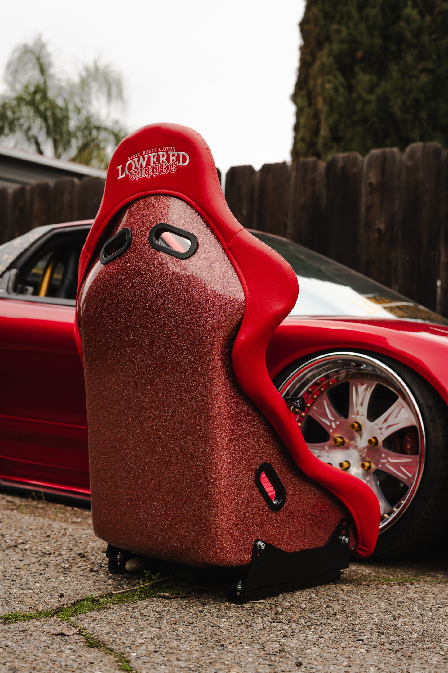 Cyber Collection Red Racing Seat – Metallic Sparkle Shell | Performance Bucket Seat
