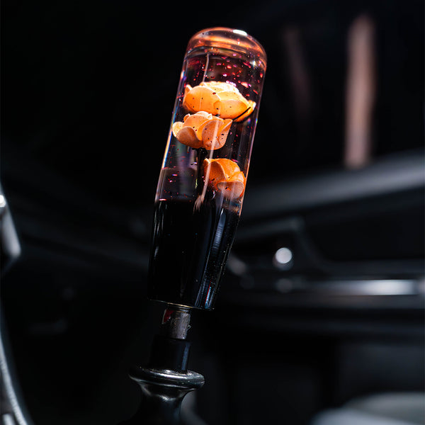 Peach Orange Clear Roses Shift Knob