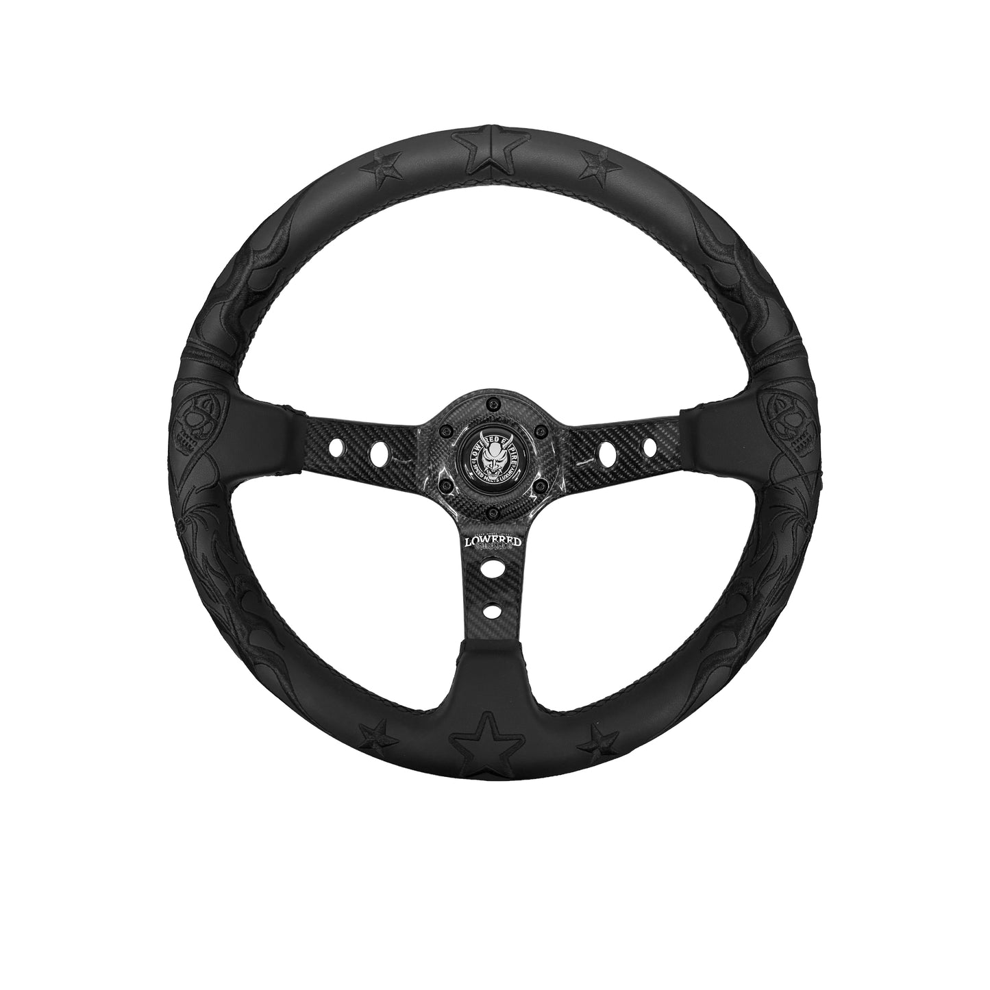 Black Reaper Carbon Fiber Steering Wheel 350mm- Lowered Empire
