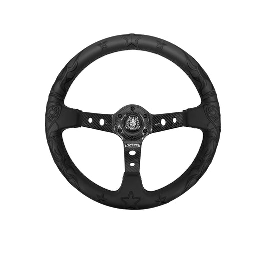 Black Reaper Carbon Fiber Steering Wheel 350mm- Lowered Empire