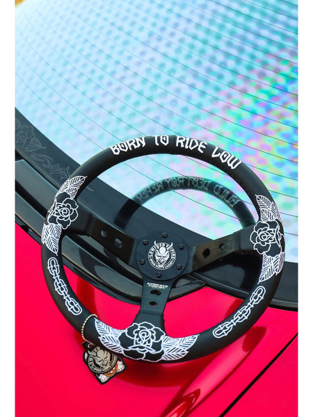 Killer Roses Traditional Design Steering Wheel