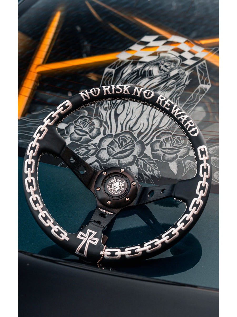 Chromed Chains Leather Steering Wheel