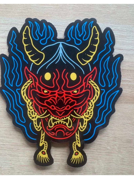 Hannya Mask LED Glow Up Sticker