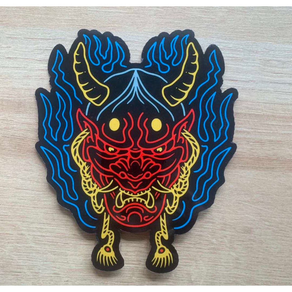 Hannya Mask LED Glow Up Sticker