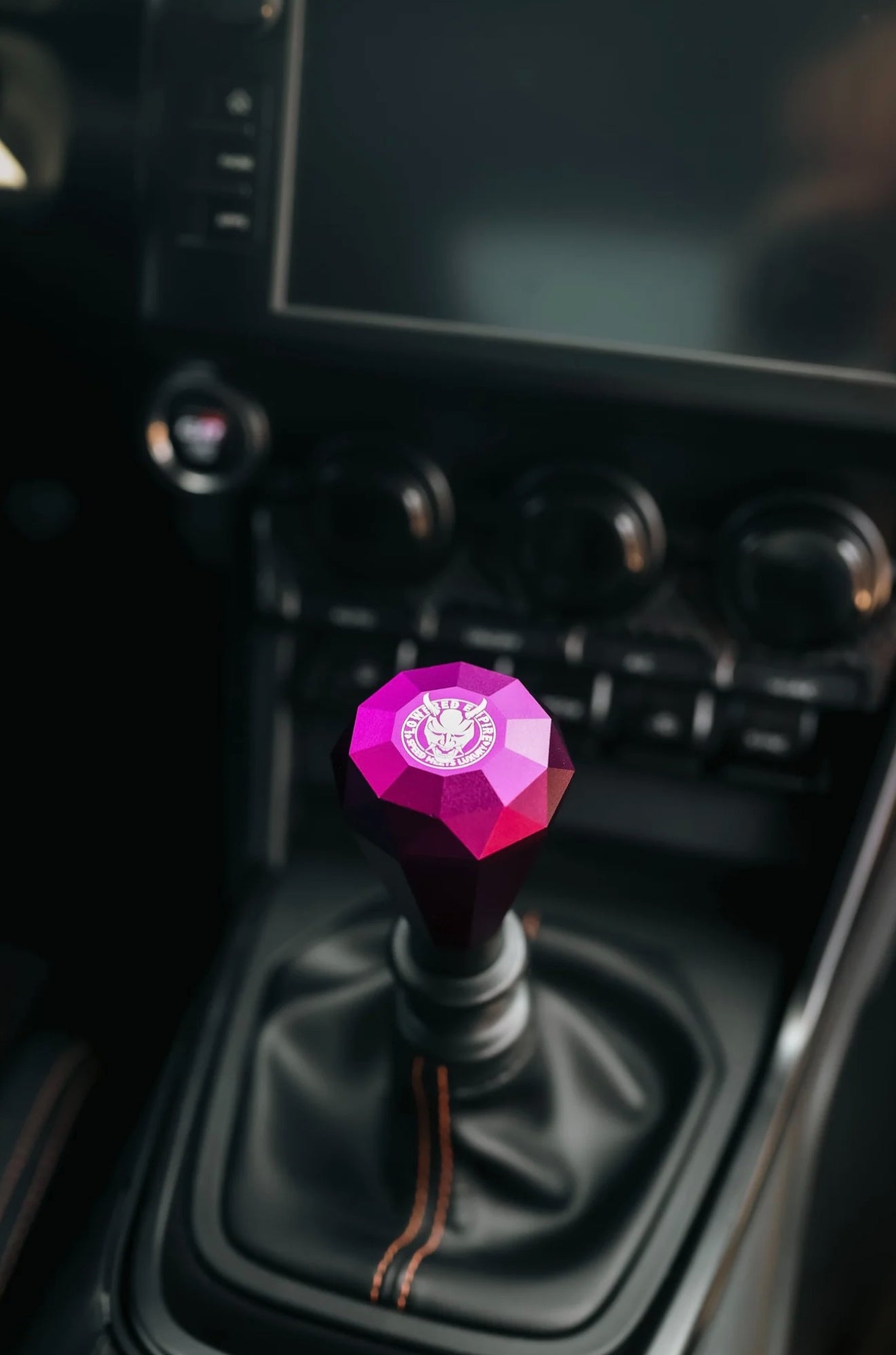The Purple Diamond Logo Shift Knob | Universal Manual Car Shifter