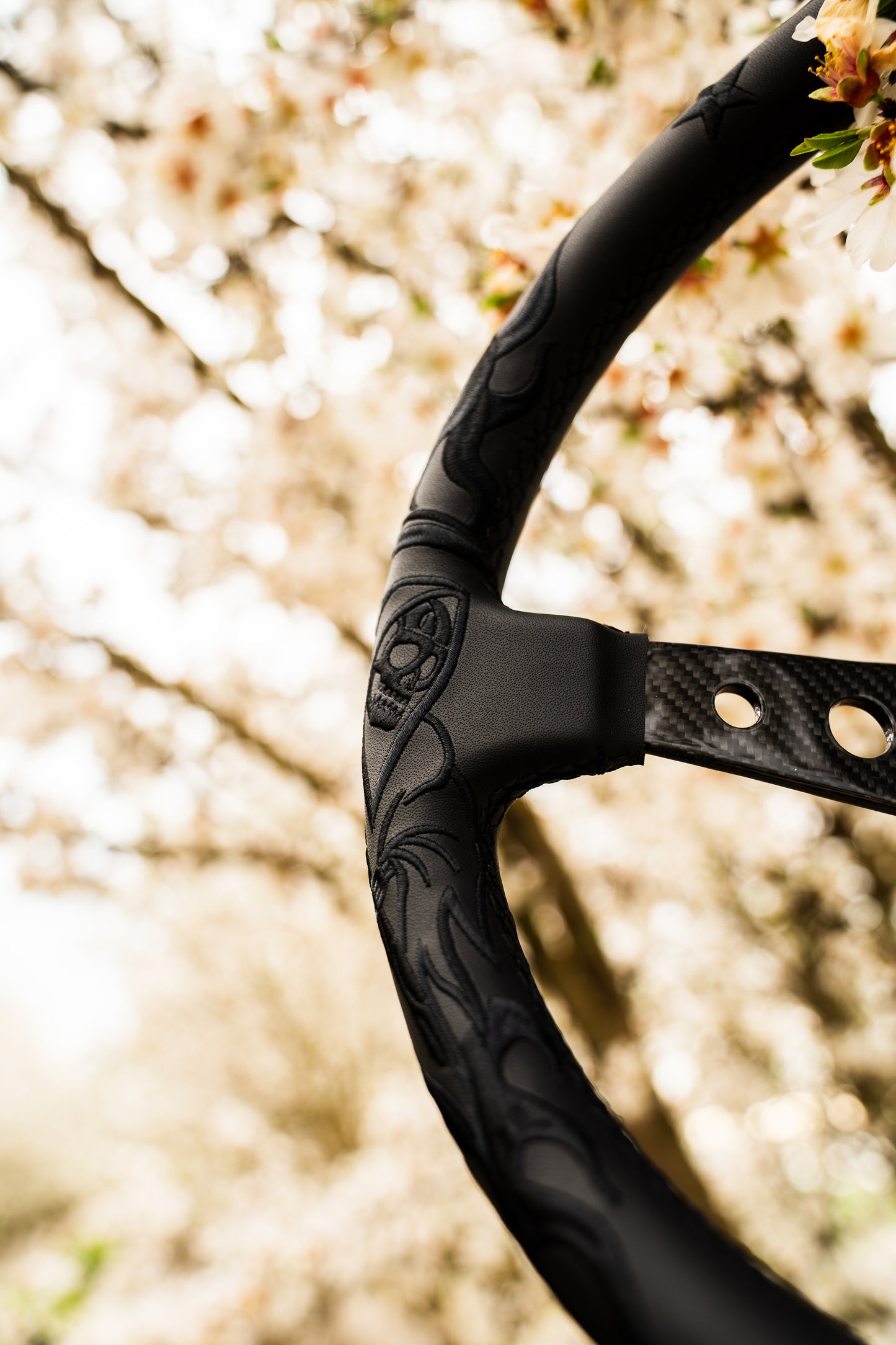 Black Reaper Carbon Fiber Steering Wheel 350mm- Lowered Empire